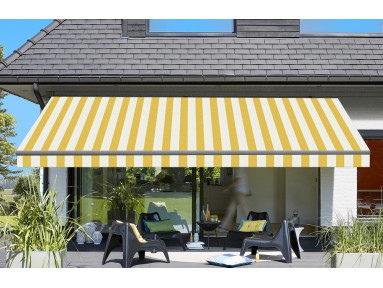 Toile de store Jaune-Blanc Sauleda Sensation 2015