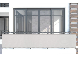 SPRINGOS Brise-vue pour balcon Protection UV Clôture de balcon 0,9 x 3 m, gris Toile de balcon Bâche de balcon pour balcon et terrasse 