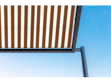 Toile de pergola blanc-marron blanc dickson orchestra 8552