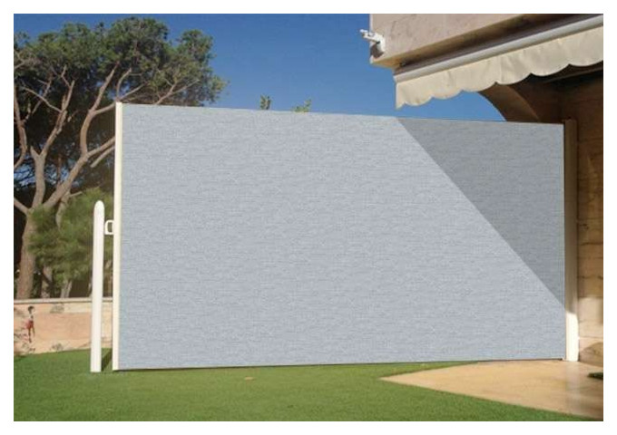 Brise vue rÃ©tractable ultra rÃ©sistant avec toile Soltis 92 alu/gris moyen 2074