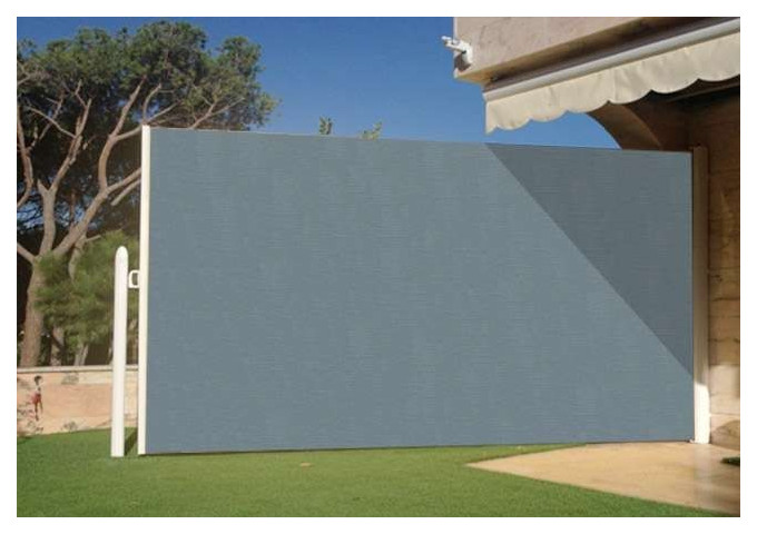 Brise vue rÃ©tractable ultra rÃ©sistant avec toile Soltis 92 gris bÃ©ton 2167