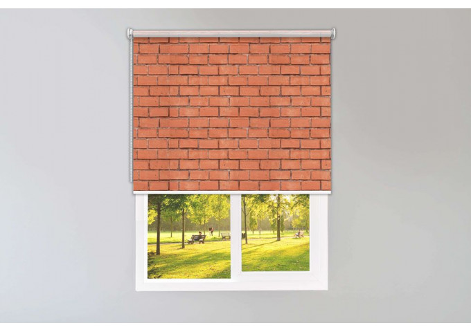 Store enrouleur sur mesure effet brique rouge