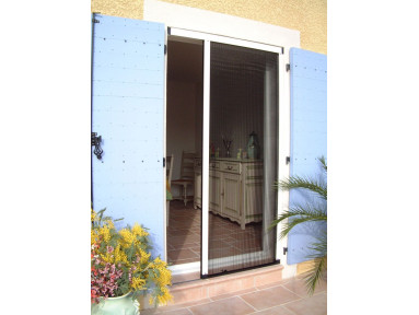 Moustiquaire latérale plissée 1 vantail pour porte sur mesure