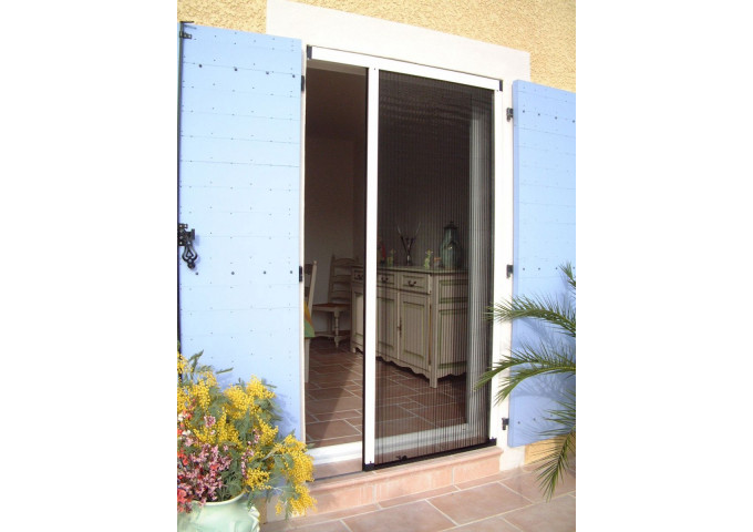 Moustiquaire latérale plissée 1 vantail pour porte sur mesure