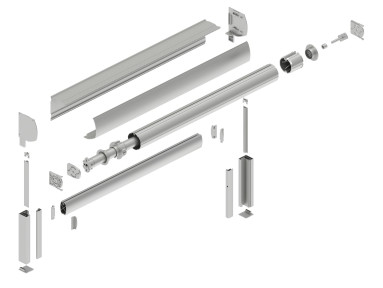 Store extérieur vertical coulissant avec guide ZIP et semi coffre