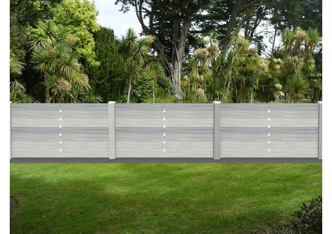 Clôture PVC brise vue Lanister Gris cérusé