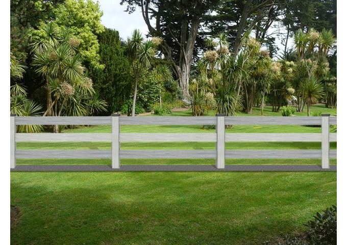Clôture PVC ajourée Tyrel Gris cérusé 150