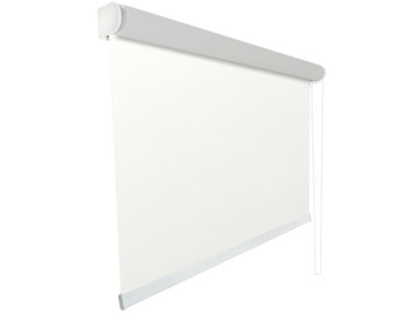 Store enrouleur Anti-chaleur toile 1% d'ouverture blanc perle 002002 jusqu'à 240cm de large