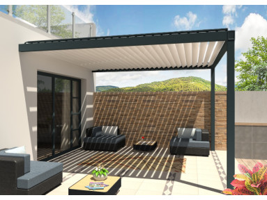 Pergola bioclimatique adossée Épicéa