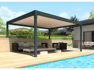 Pergola bioclimatique Kiwai îlot 4 pieds sur-mesure