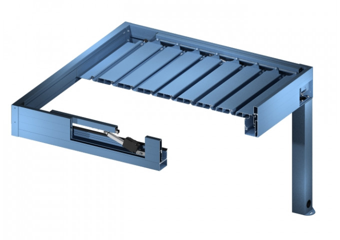 Pergola bioclimatique Kaki adossée sur-mesure