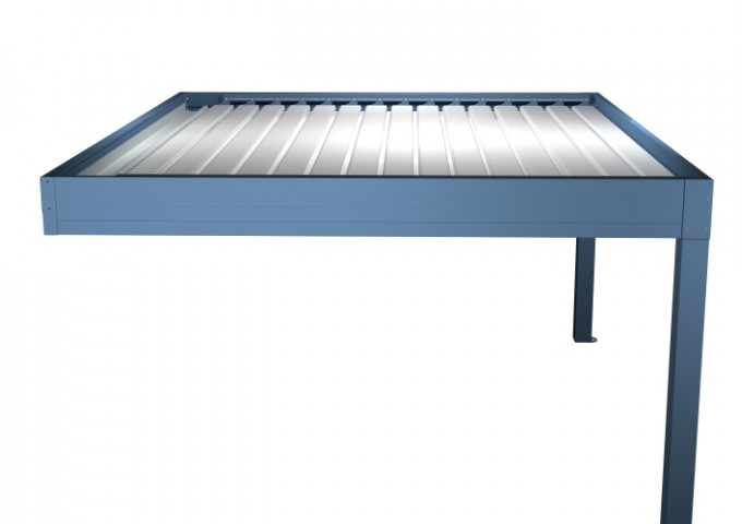Pergola bioclimatique Kaki adossée sur-mesure