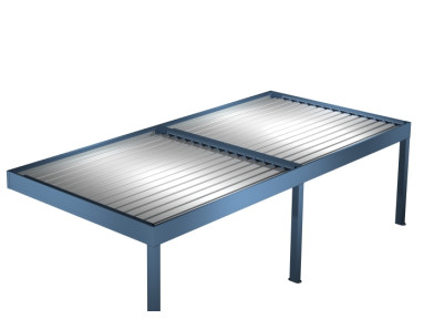 Pergola bioclimatique Kaki adossée sur-mesure