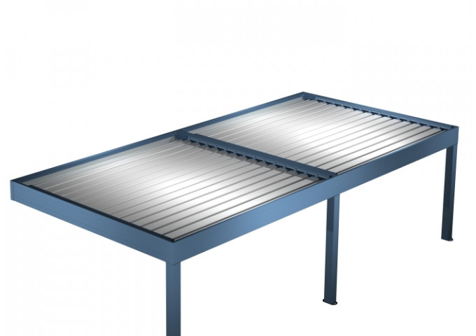 Pergola bioclimatique Kaki adossée sur-mesure