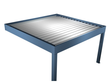 Pergola bioclimatique Kaki adossée sur-mesure
