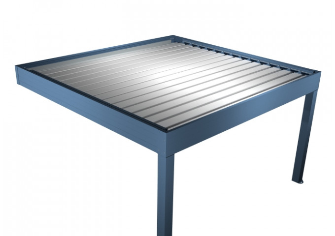Pergola bioclimatique Kaki adossée sur-mesure