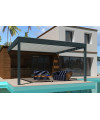 Pergola bioclimatique Kaki adossée sur-mesure