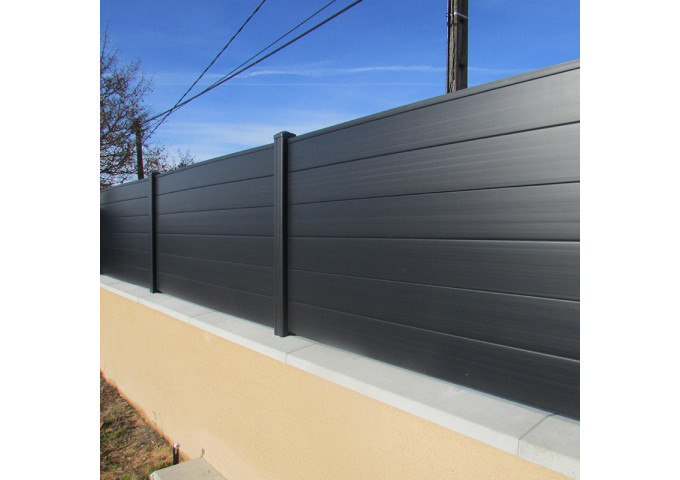 Clôture PVC gris anthracite P-MEX