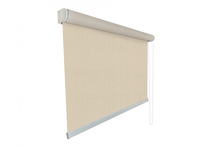 Store enrouleur grandes dimensions jusqu'à 4,00 mètres toile beige 100% occultante OPAC 400 SAND