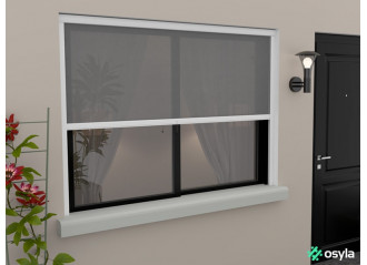 Moustiquaire de fenêtre enroulable verticale sur mesure Saga