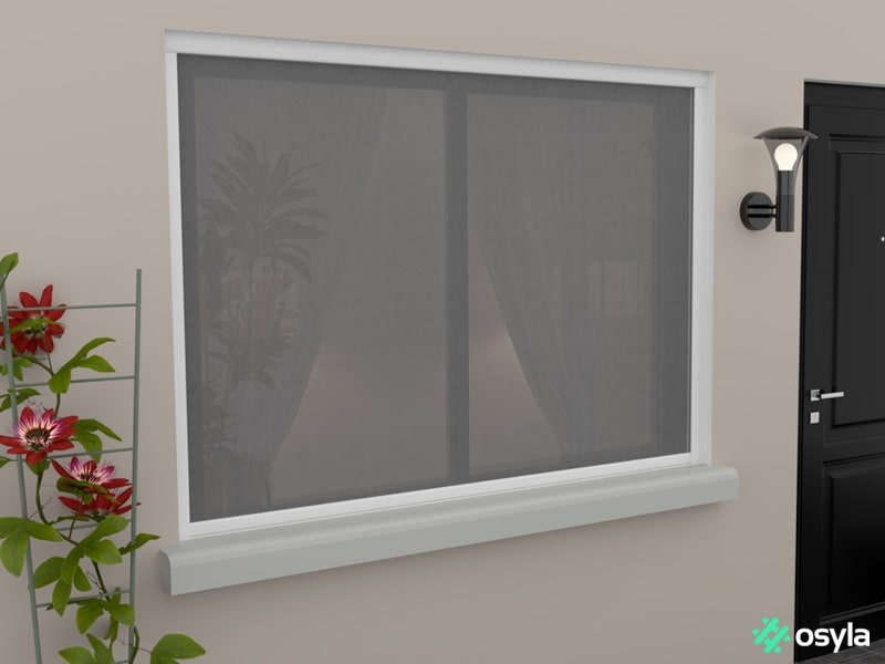 Moustiquaire fenêtre enroulable sur-mesure, toile fibre & coffre ALU