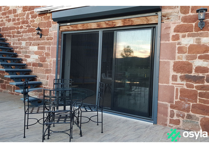 Moustiquaire latérale plissée 2 vantaux pour porte sur mesure