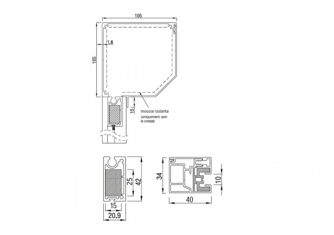 Store coffre ES vertical avec ZIP toile Soltis proof 502