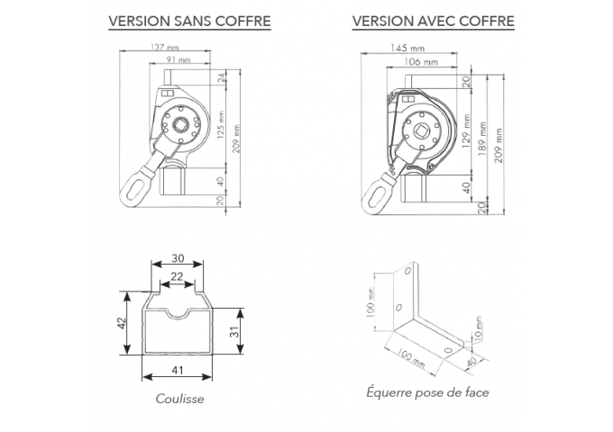 Store à projection sans coffre avec guidage Crocus bis