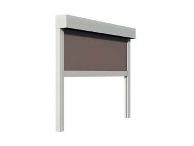 Store enrouleur extérieur coffre Azalée 85 coulisses ou câbles toile Soltis proof 502