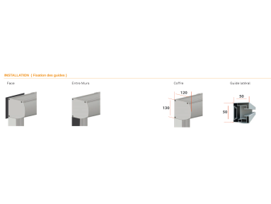 Store extérieur vertical coulissant avec guide ZIP et semi coffre