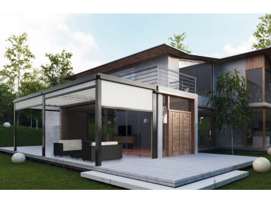 Store vertical guidage par tiges et semicoffre