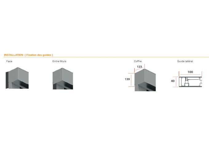 Store vertical guidage par tiges et semicoffre