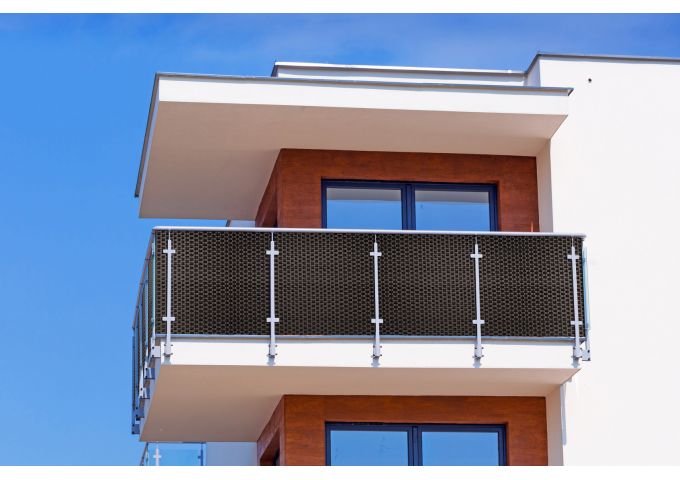 Brise vue en résine tressée dark brown RD02 Rattan art