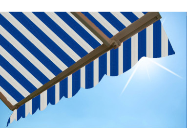 Lambrequin de store Latim Traditions ACRYLIQUE A 371 BLEU / BLANC