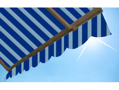 Lambrequin de store Latim Traditions ACRYLIQUE A 383 BLEU / BLEU CIEL