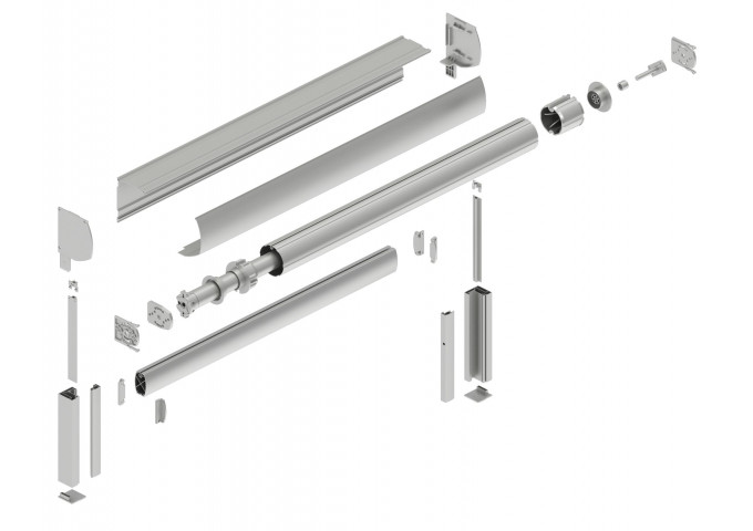 Store extérieur vertical coulissant avec guide ZIP et semi coffre