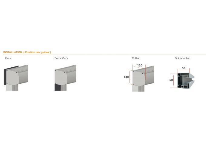 Store extérieur vertical coulissant avec guide ZIP et semi coffre