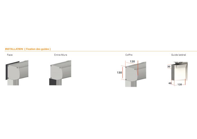 Store coffre à descente verticale avec guide en aluminium et toile micro-perforée