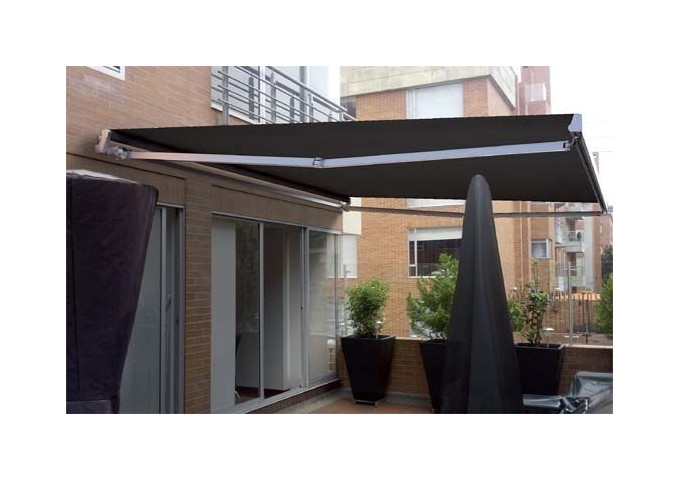 Store banne monobloc Jasmin toile microperforée PVC Sunworker