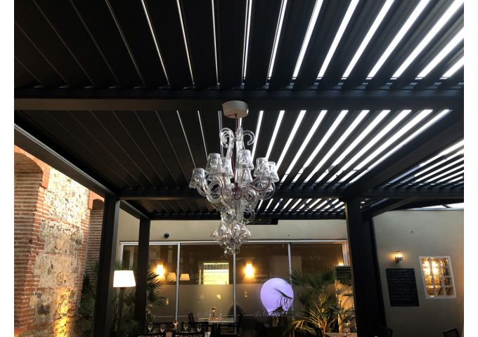 Pergola bioclimatique Jasmin îlot 4 pieds sur-mesure
