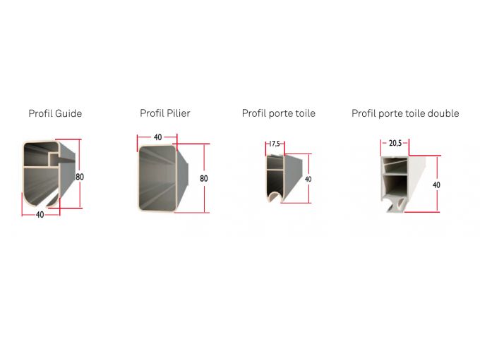 Pergola adossée sur piliers Cancun avec toile micro-perforée Sunworker Dickson rétractable