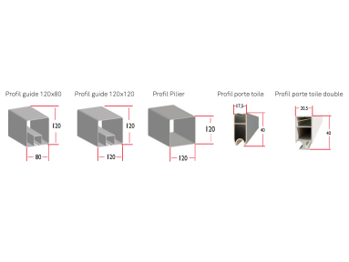 Store coulissant Cancun plus mur à piliers toile micro-perforée PVC Soltis