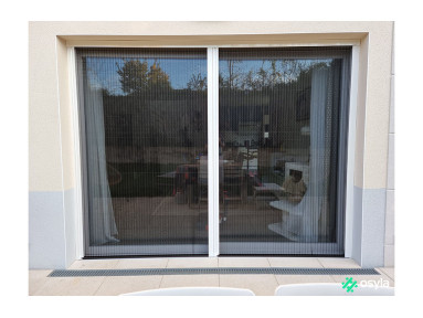 Moustiquaire latérale plissée 2 vantaux pour porte sur mesure