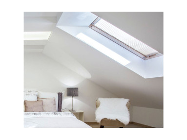 Store enrouleur de plafond sous-toiture Billy toile plissée Ecovision norme feu M1