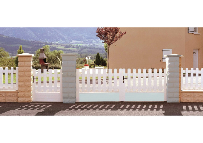 Portail Velieux en PVC cadre en aluminium hauteur 1,3 mètres