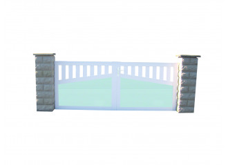 Portail Garrigues en PVC avec cadre en aluminium hauteur 1,3 mètres