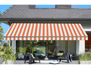 Toile de store Latim Traditions ACRYLIQUE A 374 ORANGE/BLANC