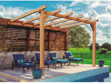 Pergola adossée en bois...