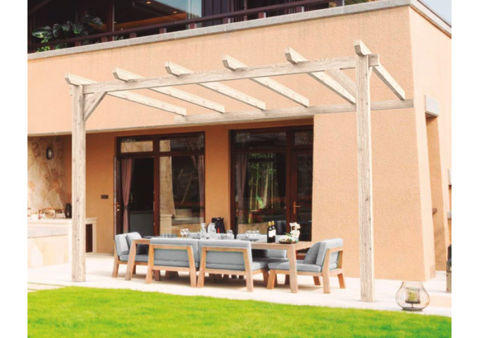 Pergola en bois Fuengirola sur pieds jusqu' à 6 x 4 mètres