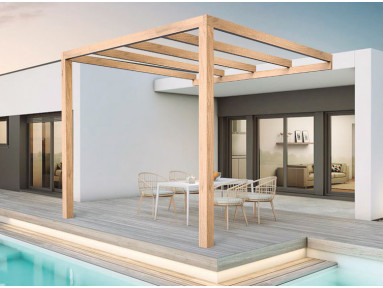 Pergola adossée en bois...